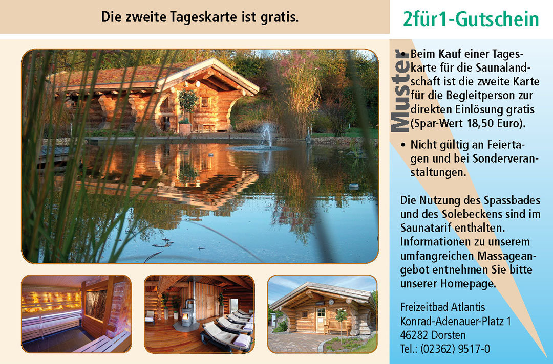 Gutschein Sauna Freizeitbad Atlantis