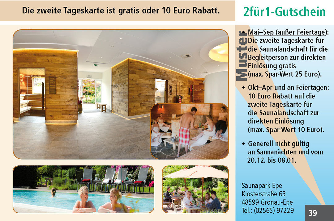 Sauna Gutschein Ruhrgebiet Saunapark Epe