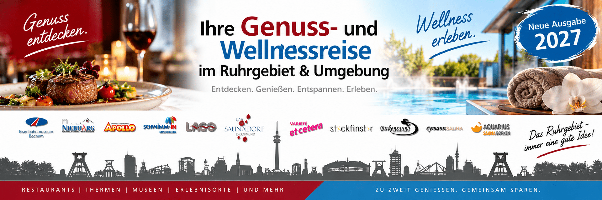 Auf dieser Reise werden Sie von unseren Partnern zum Entdecken, Erleben, Schlemmenn,Genießen und Relaxen eingeladen.